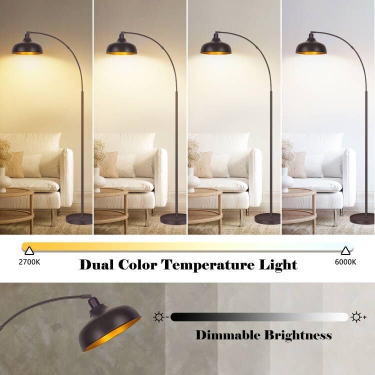 Bronze Dimmable Arc Floor Lamp