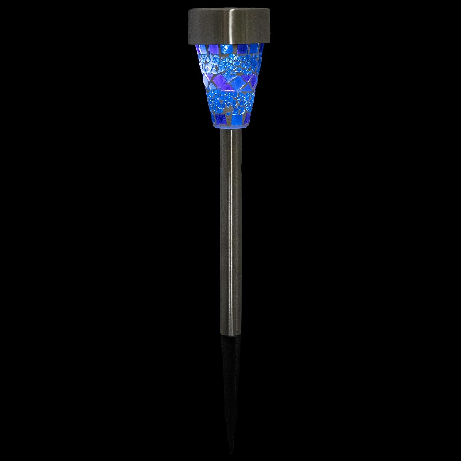 3 Pack Blue Mosaic Solar Pathway Lights