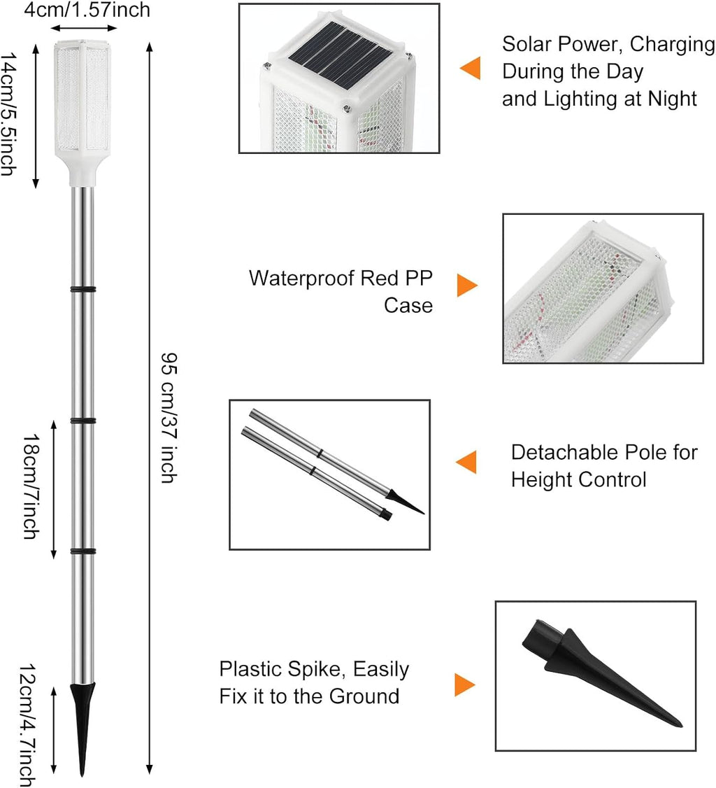6 Pack White Solar Driveway Marker Lights