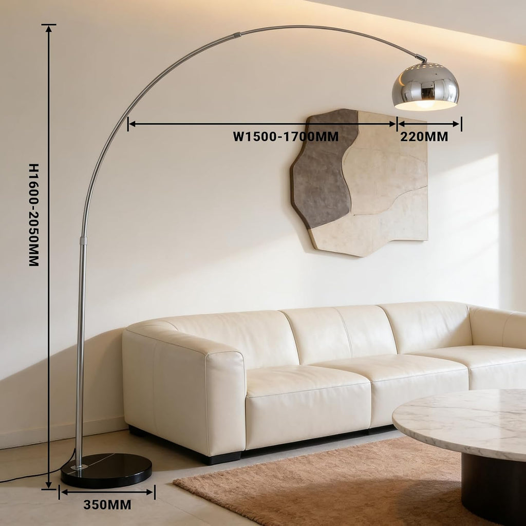 Chrome Dimmable Arc Floor Lamp