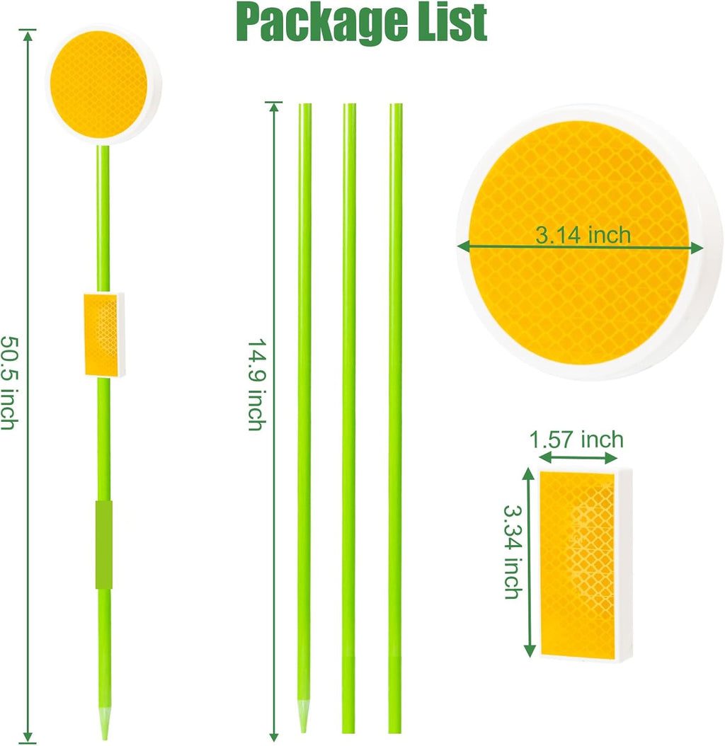 4Pcs Fiberglass Reflective Driveway Markers