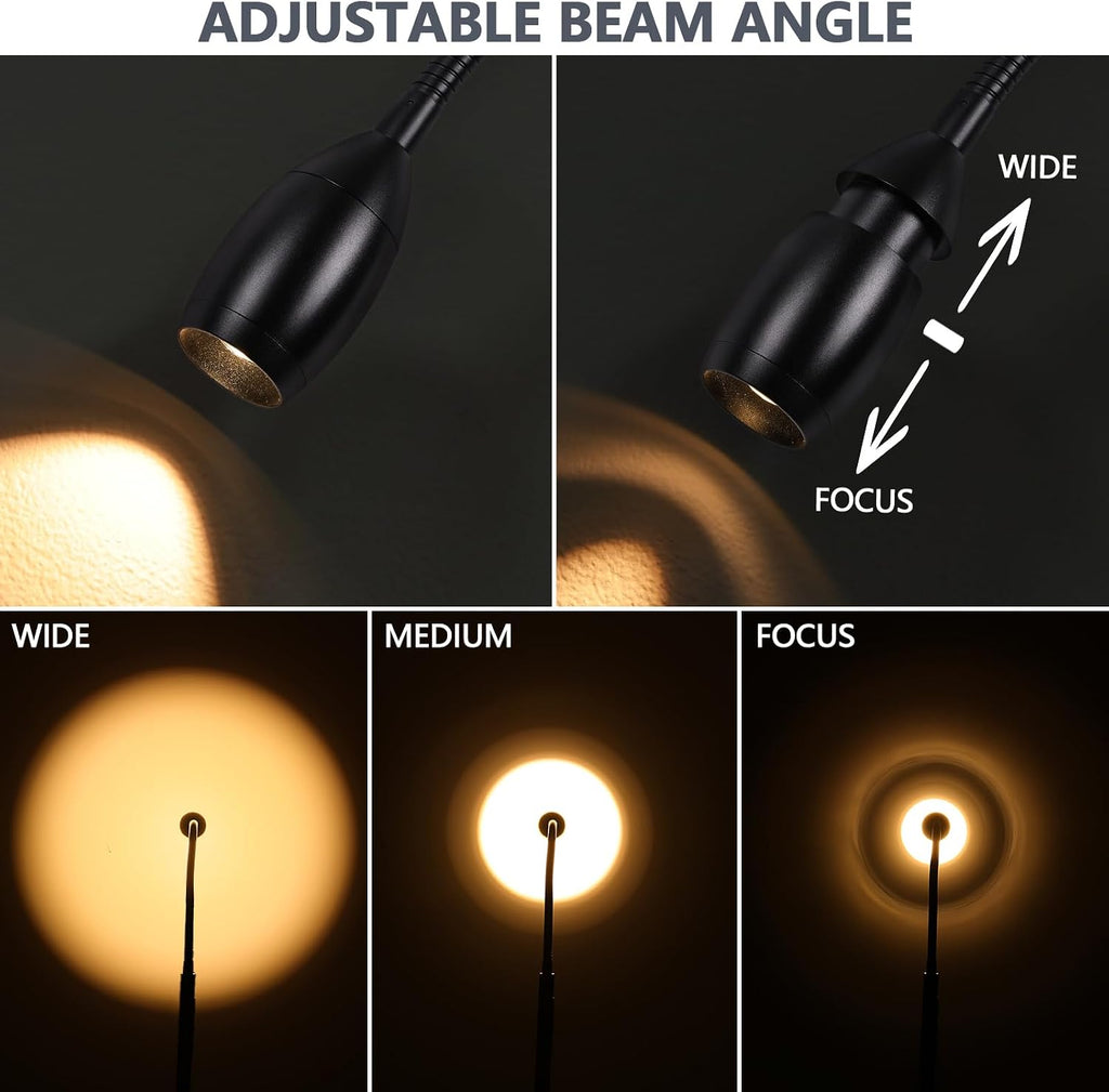 Black Zoomable LED Reading Floor Lamp