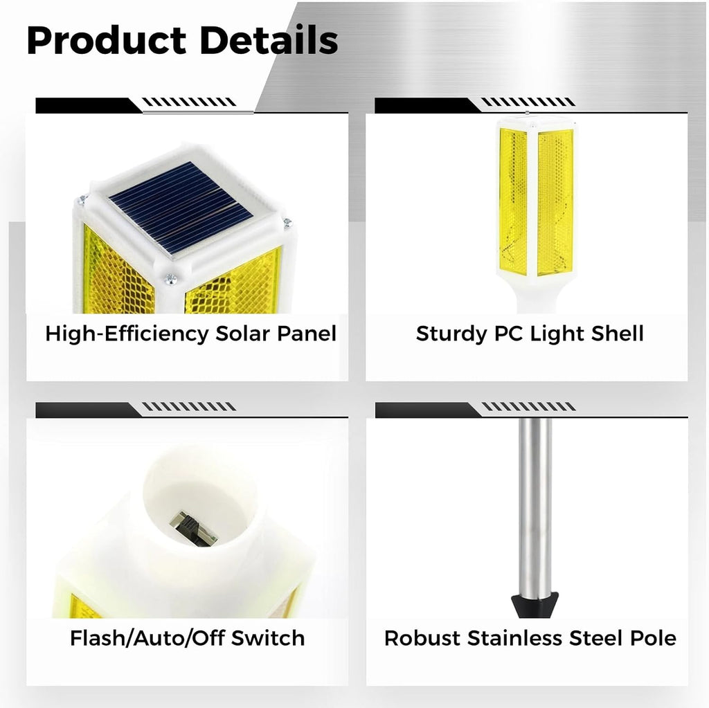 Yellow Solar Driveway Marker Lights