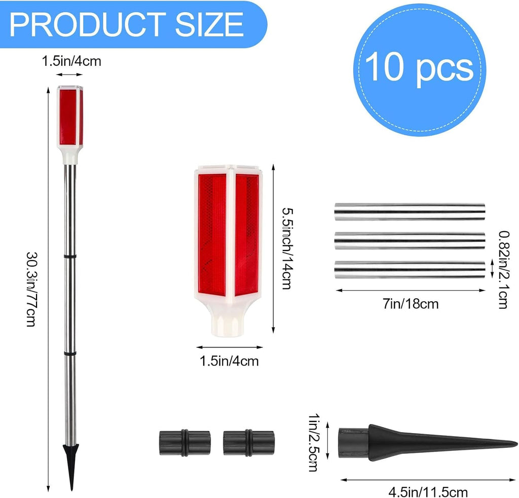 Red Solar Driveway Marker Lights