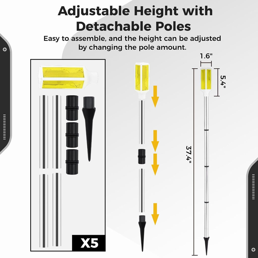 Yellow Solar Driveway Marker Lights