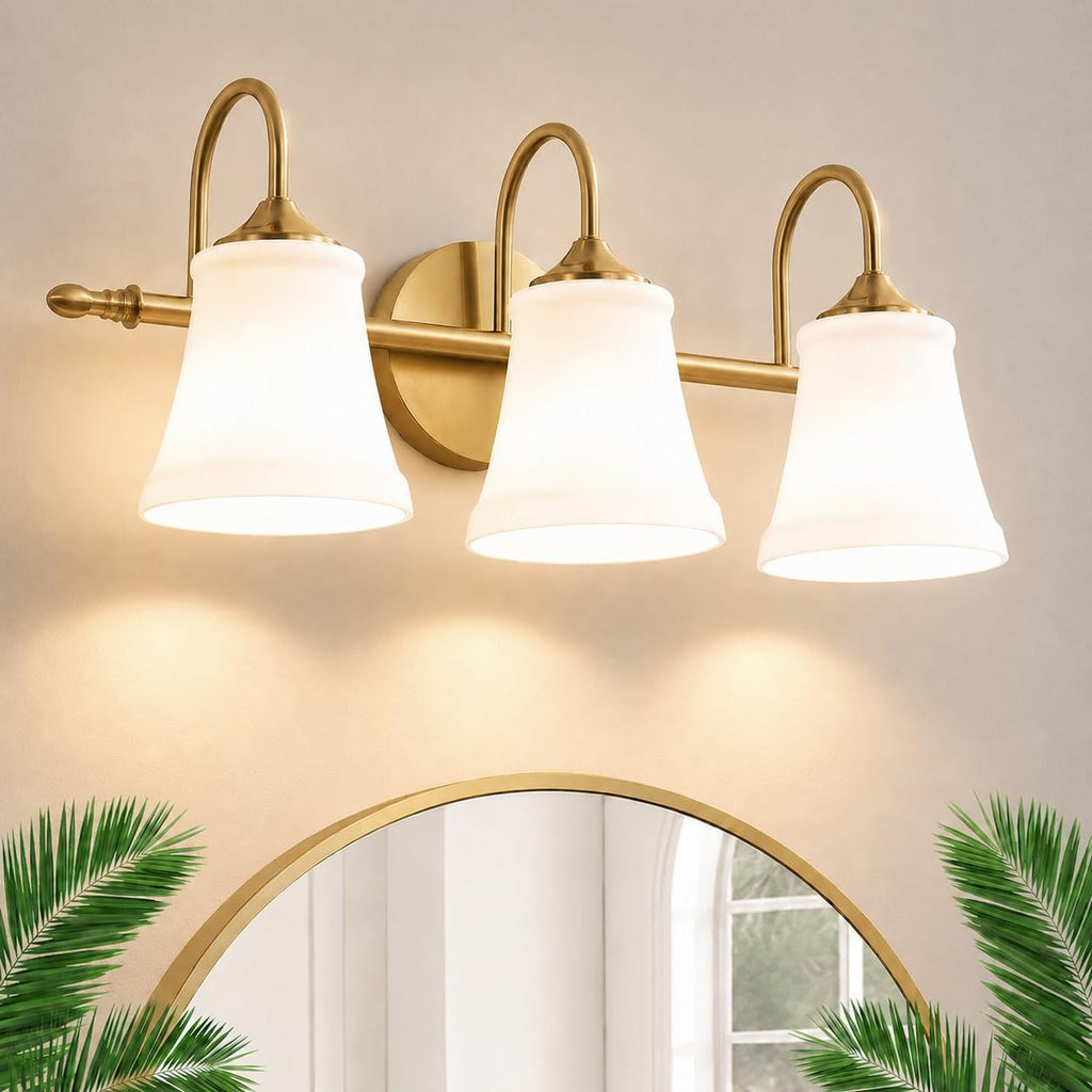 21 Inch 3-Light Brushed Gold Farmhouse Vanity Wall Sconce