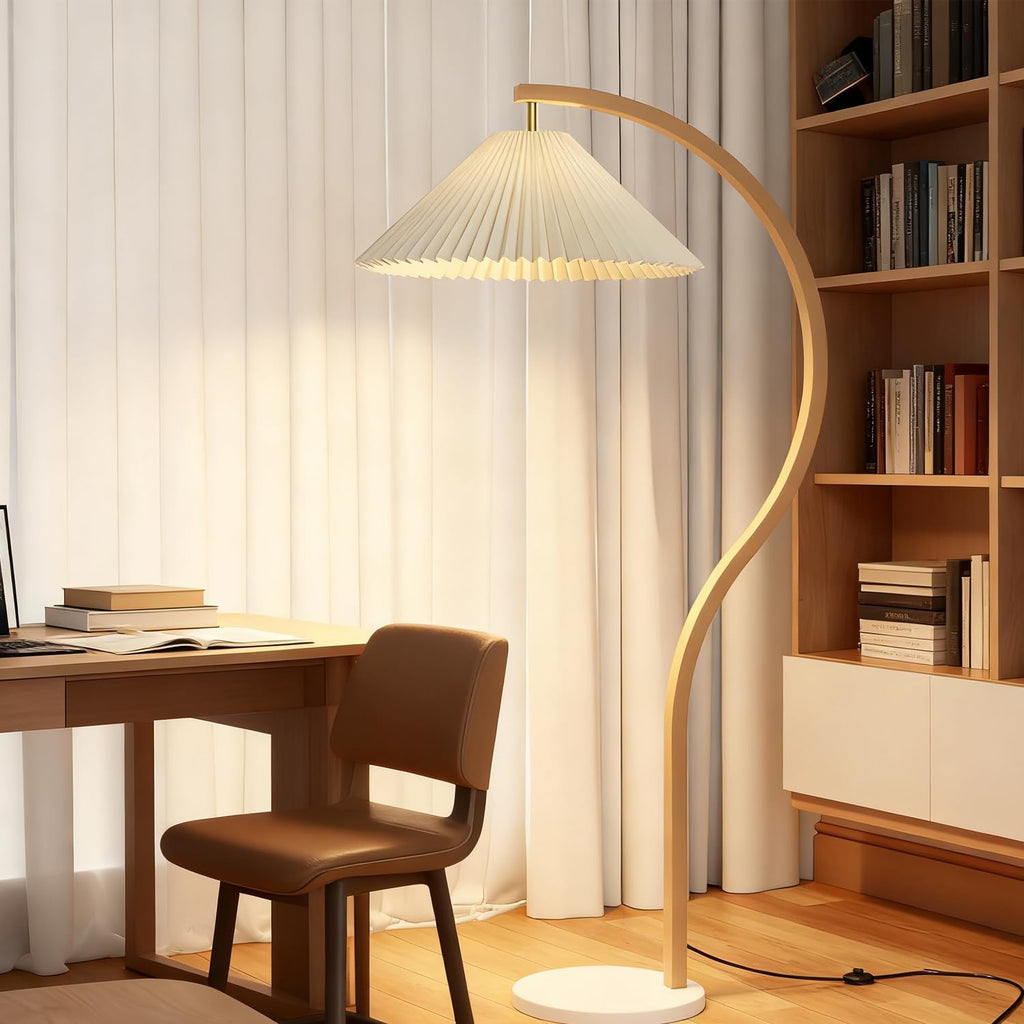 White Fabric Rotatable Arc Lamp