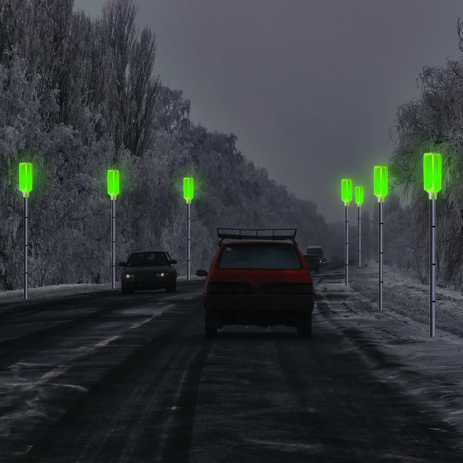 Green Solar Driveway Marker Lights