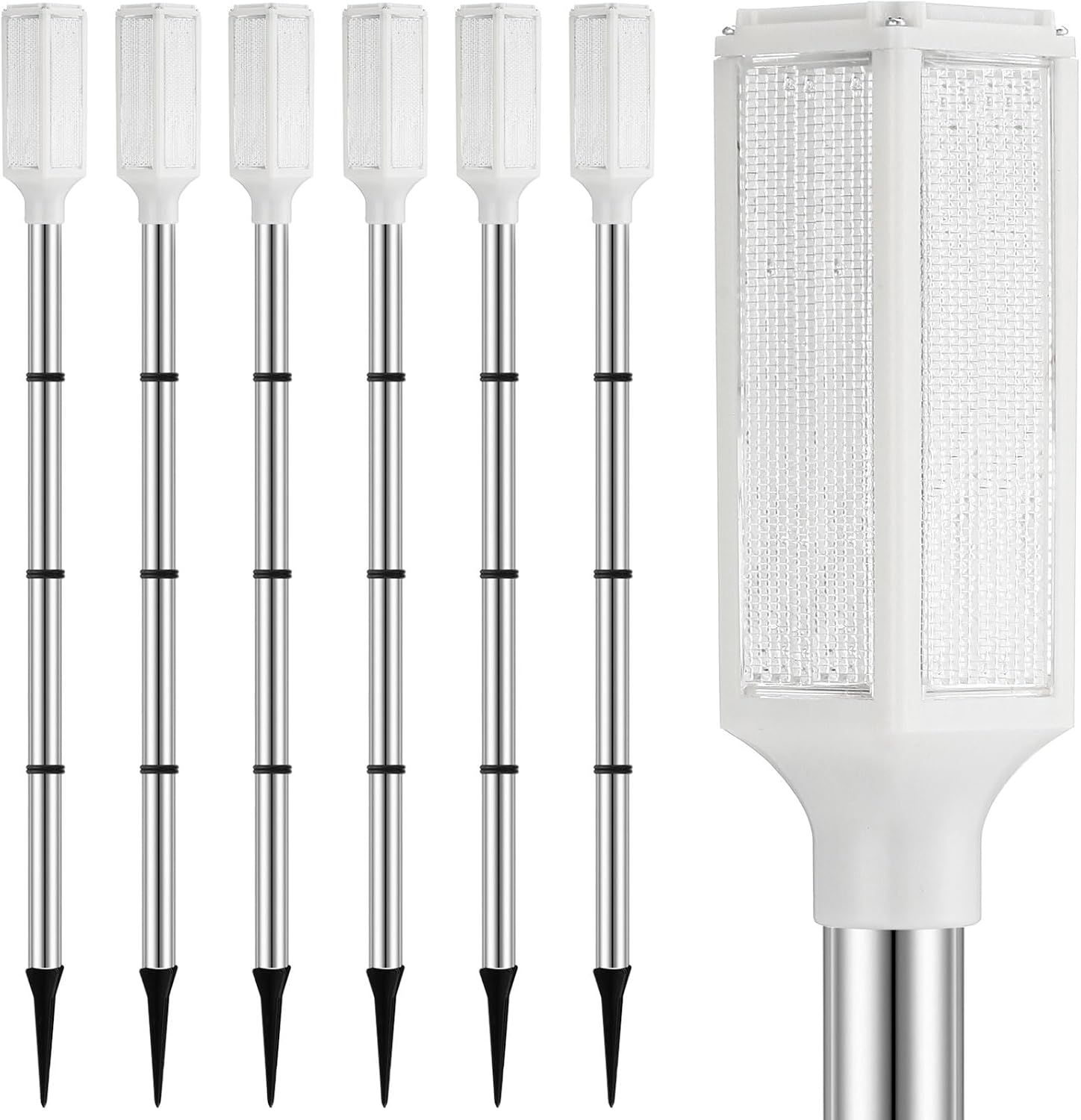6 Pack White Solar Driveway Marker Lights