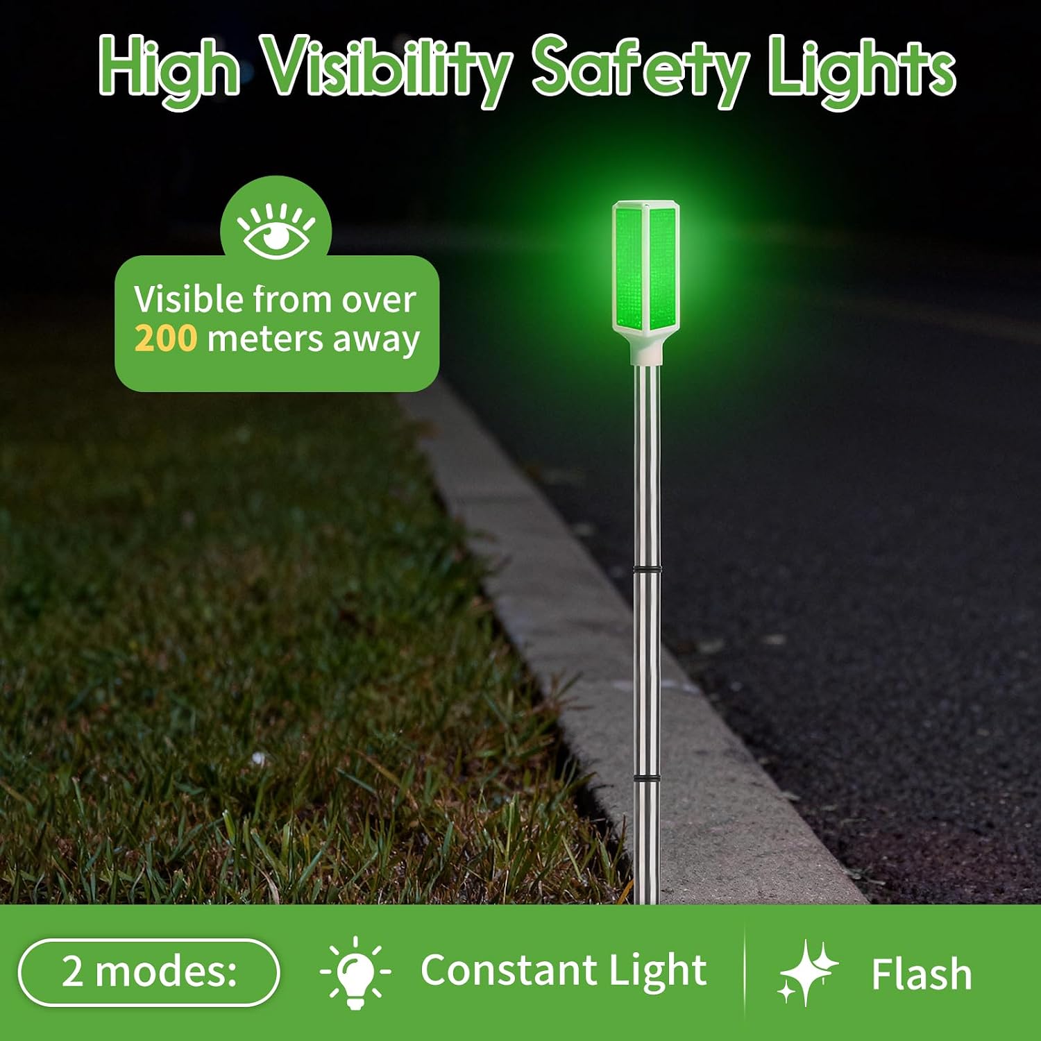 5 Pack Green Solar Driveway Marker Lights
