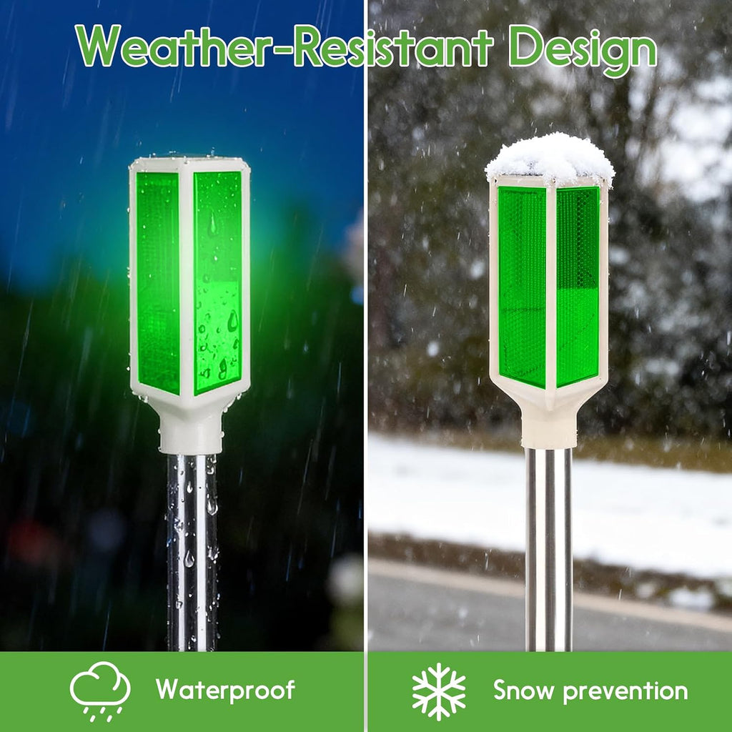 5 Pack Green Solar Driveway Marker Lights