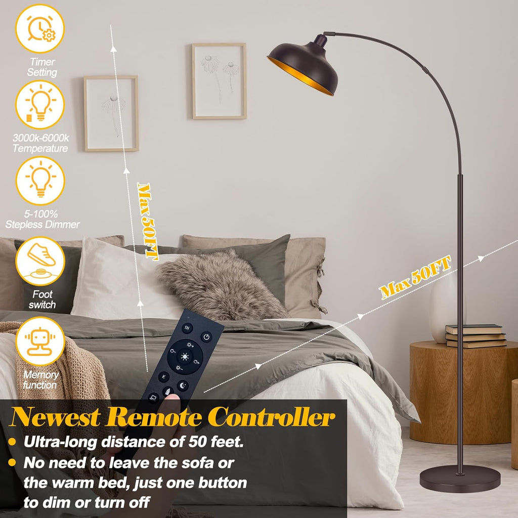 Bronze Dimmable Arc Floor Lamp