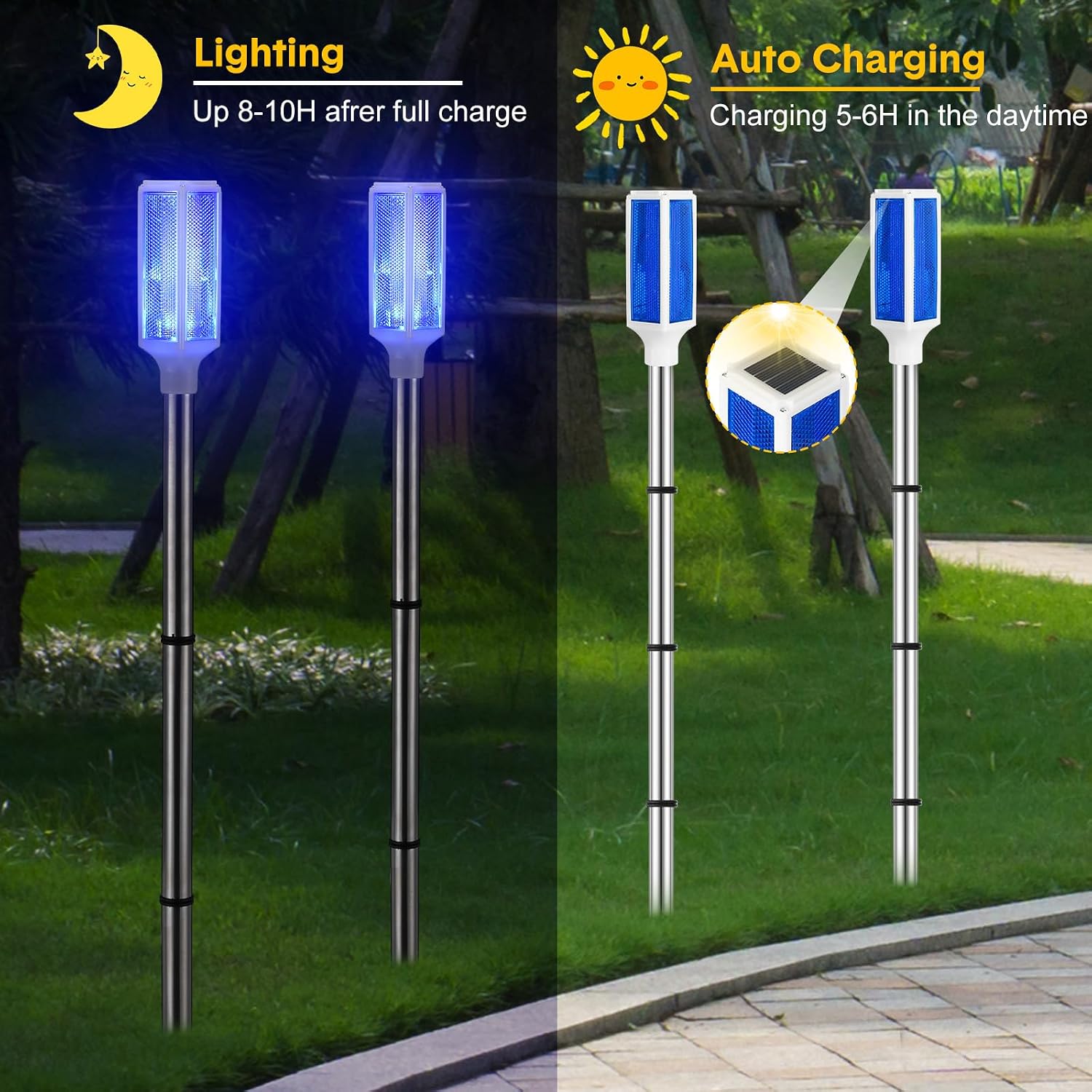 Blue Solar Driveway Marker Lights