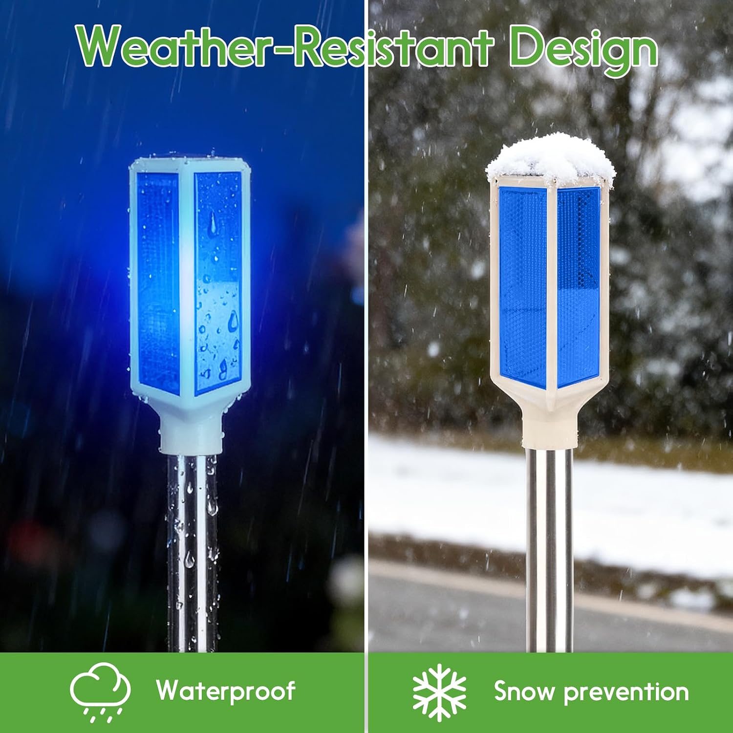Blue Solar Driveway Marker Lights