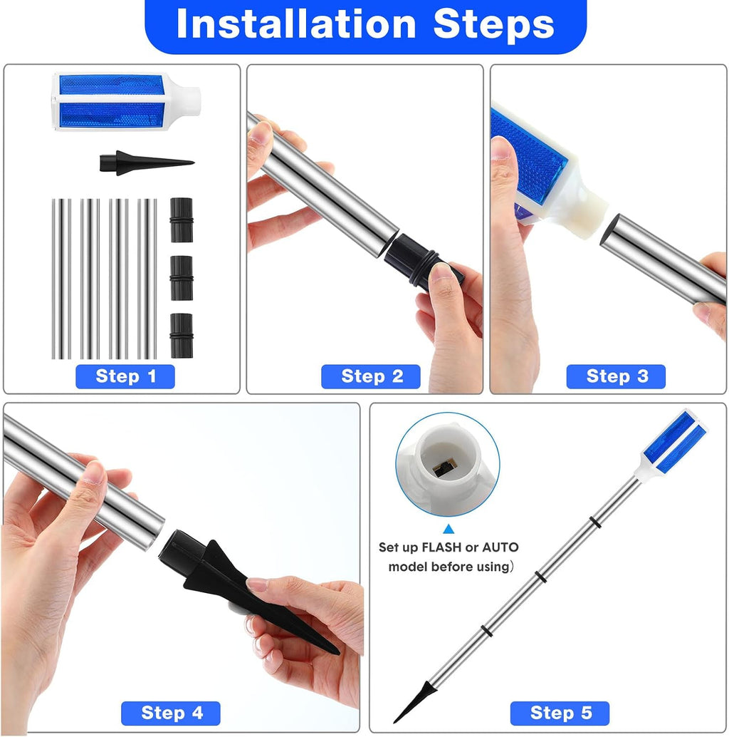 Blue Solar Driveway Marker Lights