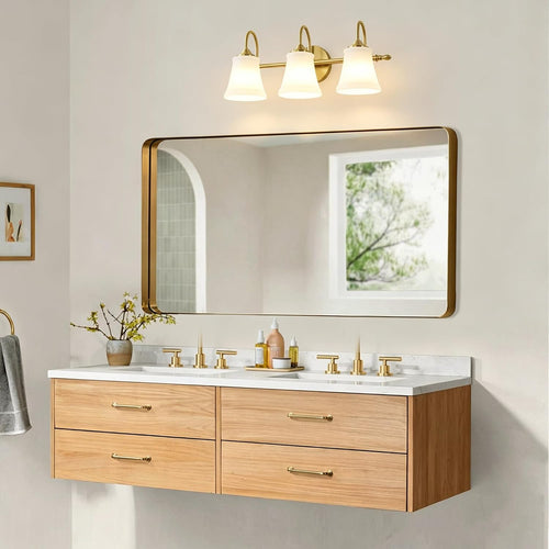 21 Inch 3-Light Brushed Gold Farmhouse Vanity Wall Sconce