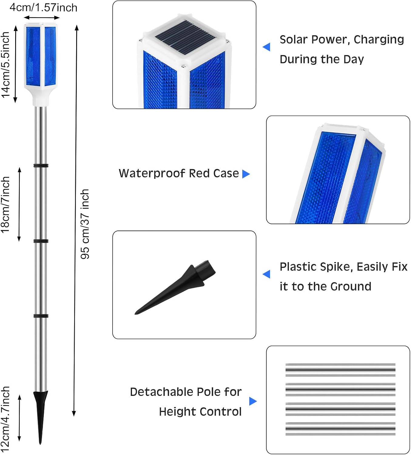 Blue Solar Driveway Marker Lights