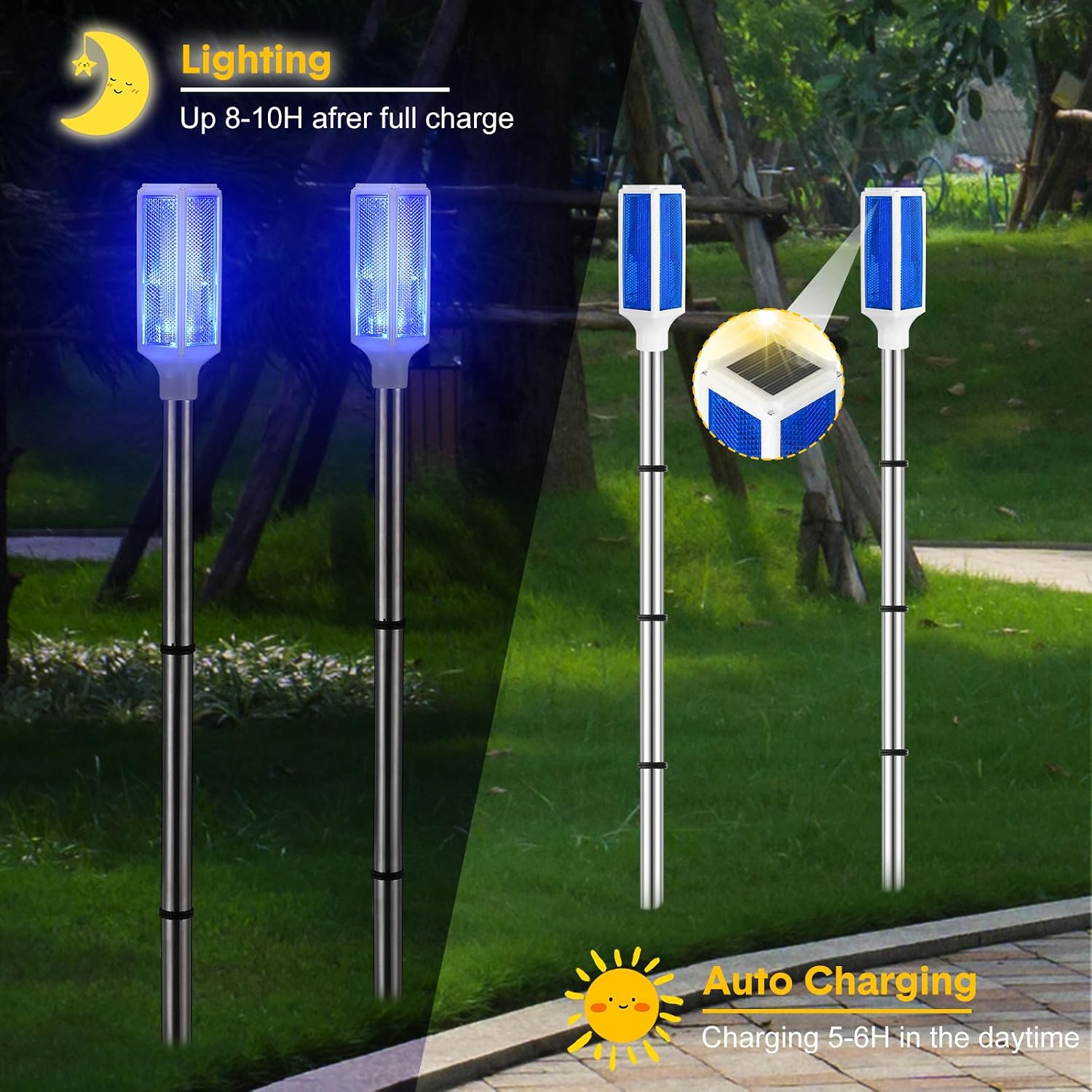 Blue Solar Driveway Marker Lights