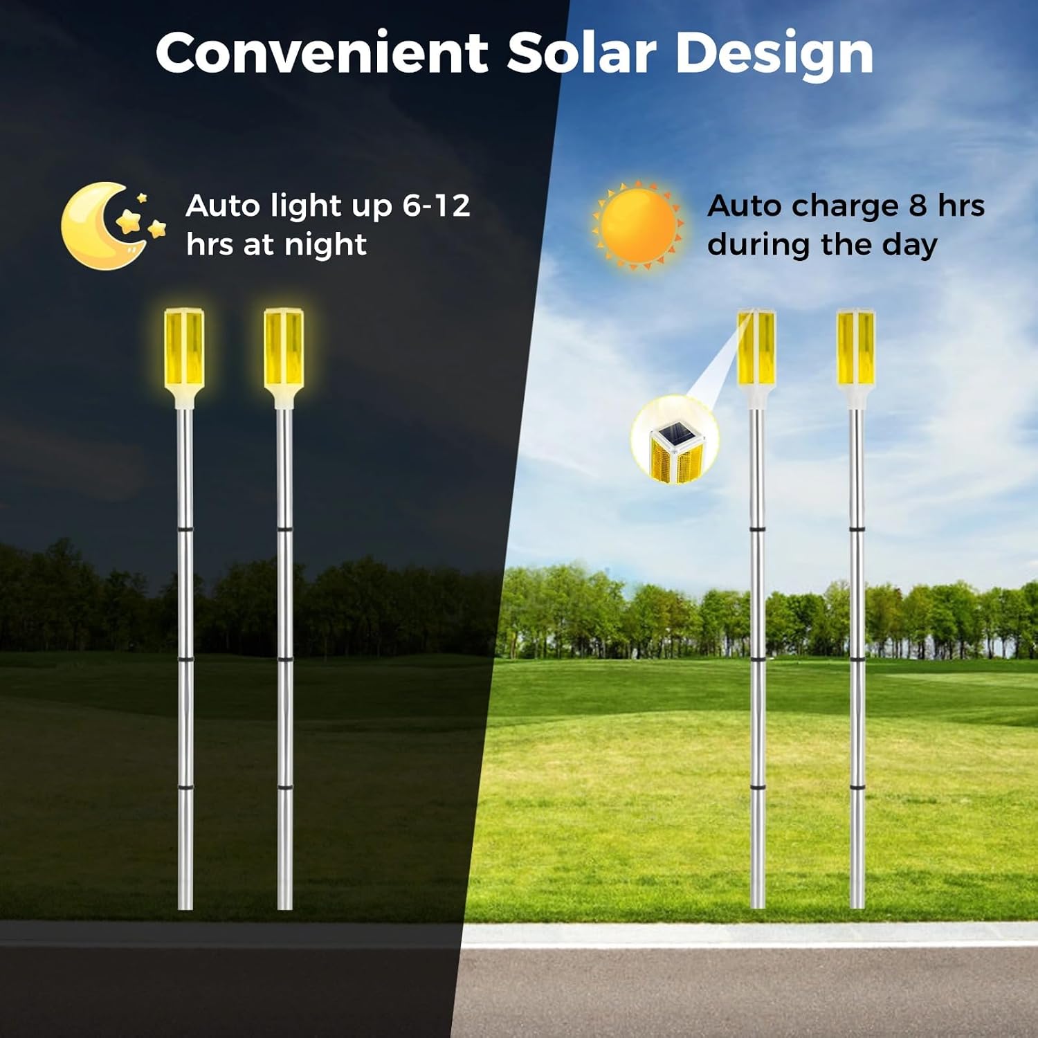 Yellow Solar Driveway Marker Lights