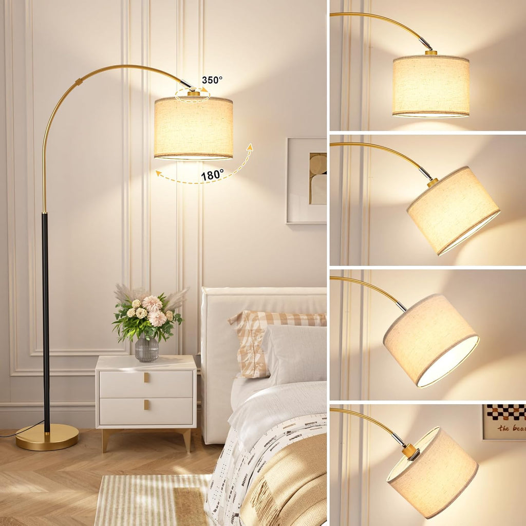 Black Gold Dimmable Arc Lamp
