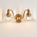 2-Light Brass Vintage Bathroom Vanity Light