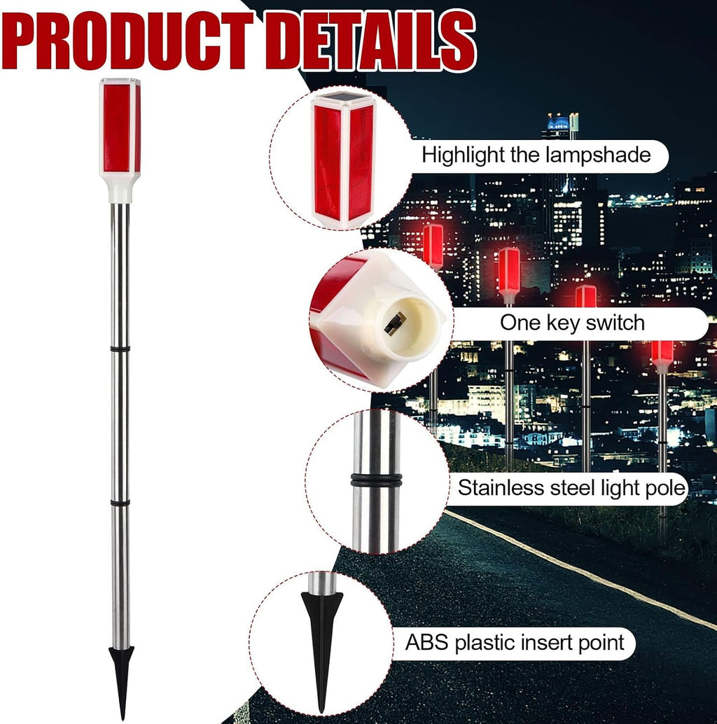 Red Solar Driveway Marker Lights