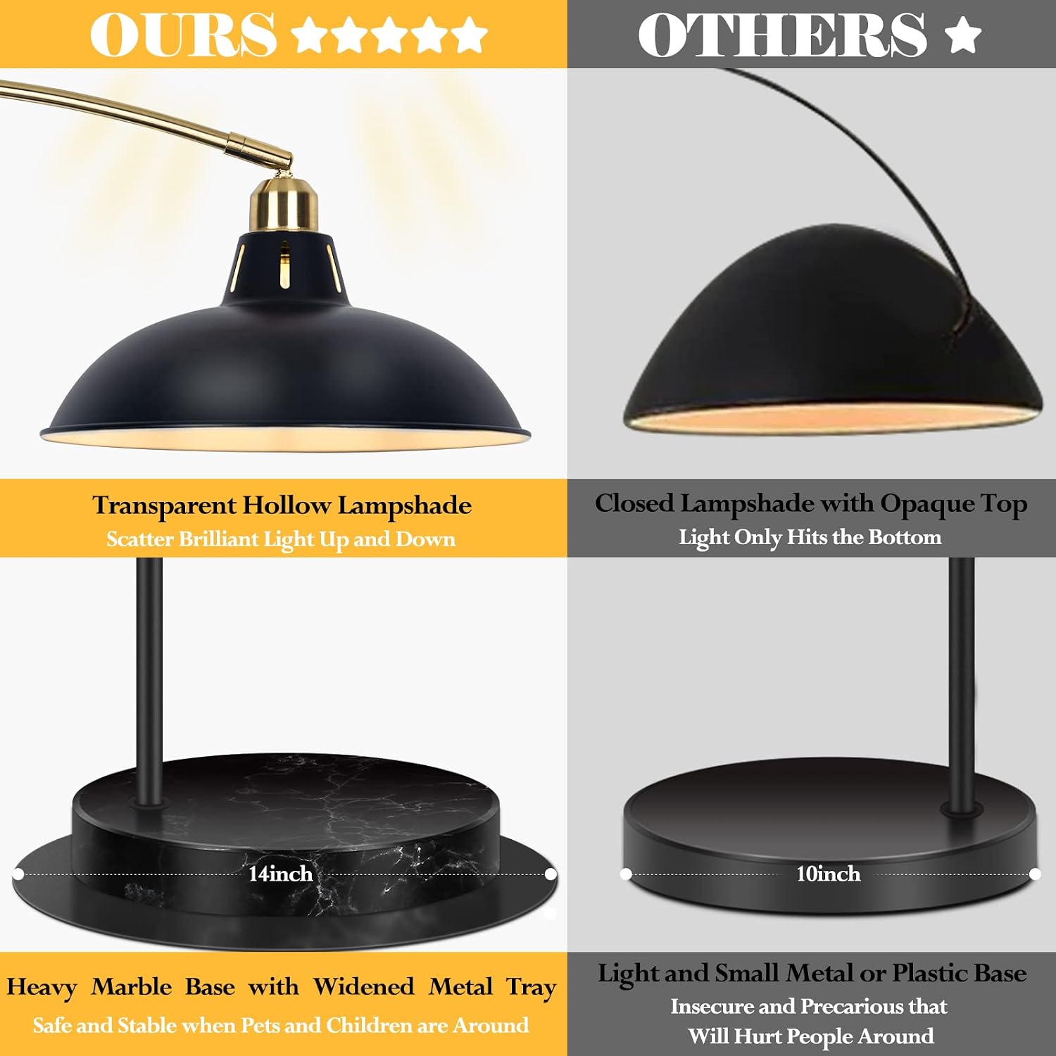 Marble Base Rotatable Arc Lamp