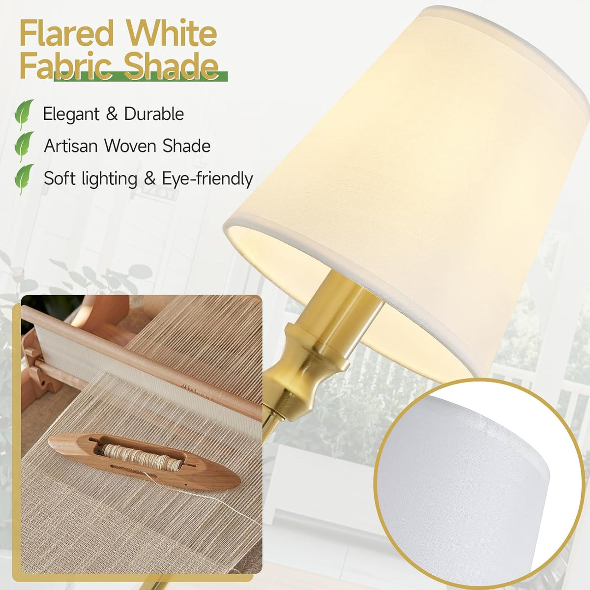 5-Light Vintage Brass Fabric Shade Vanity Wall Lamp