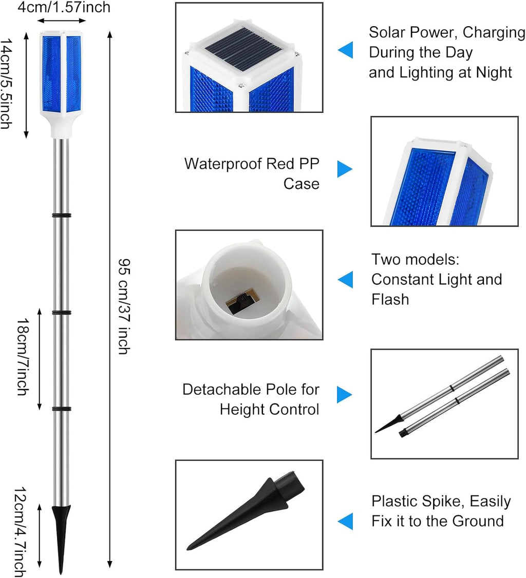 Blue Solar Driveway Marker Lights