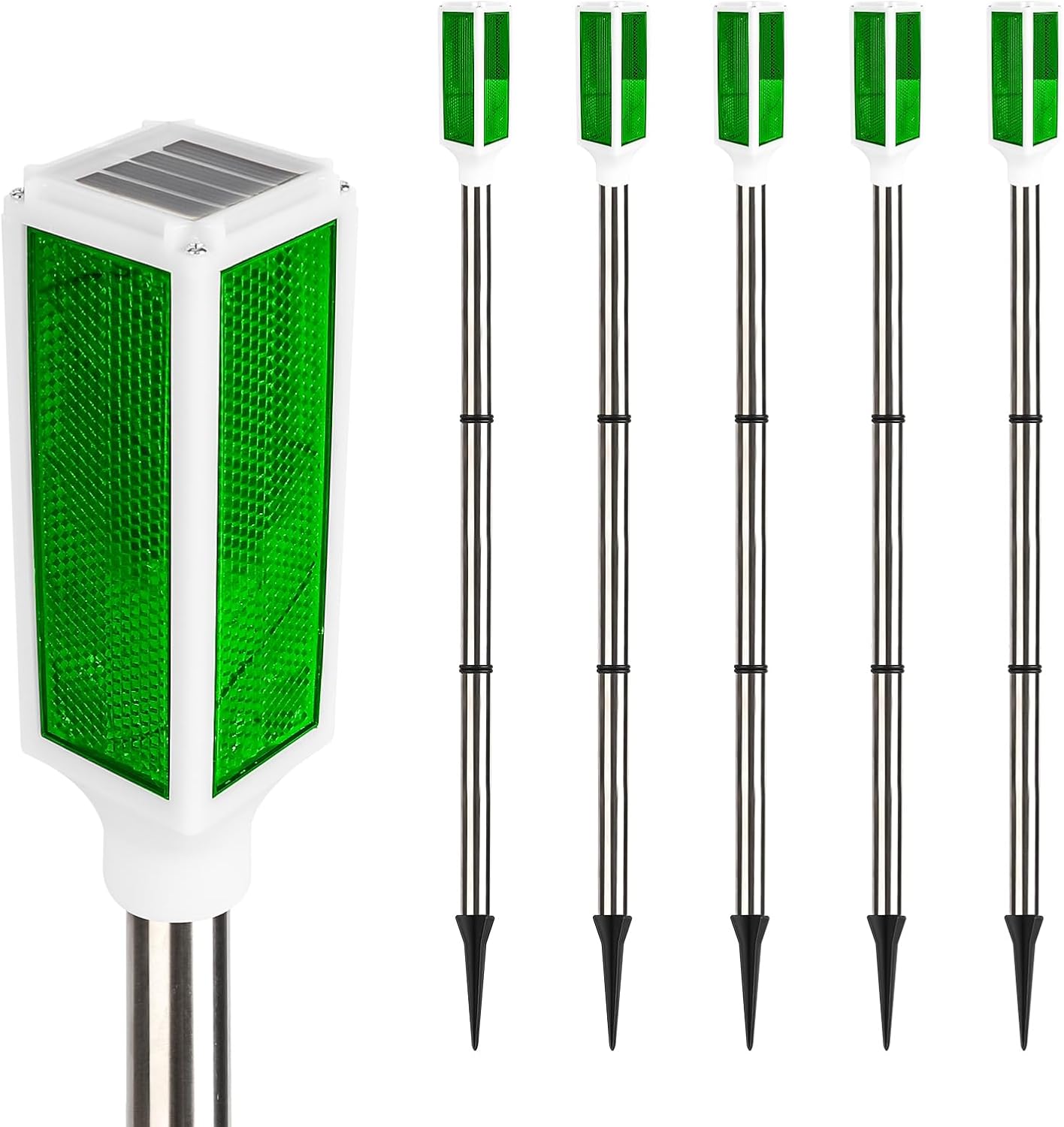 5 Pack Green Solar Driveway Marker Lights