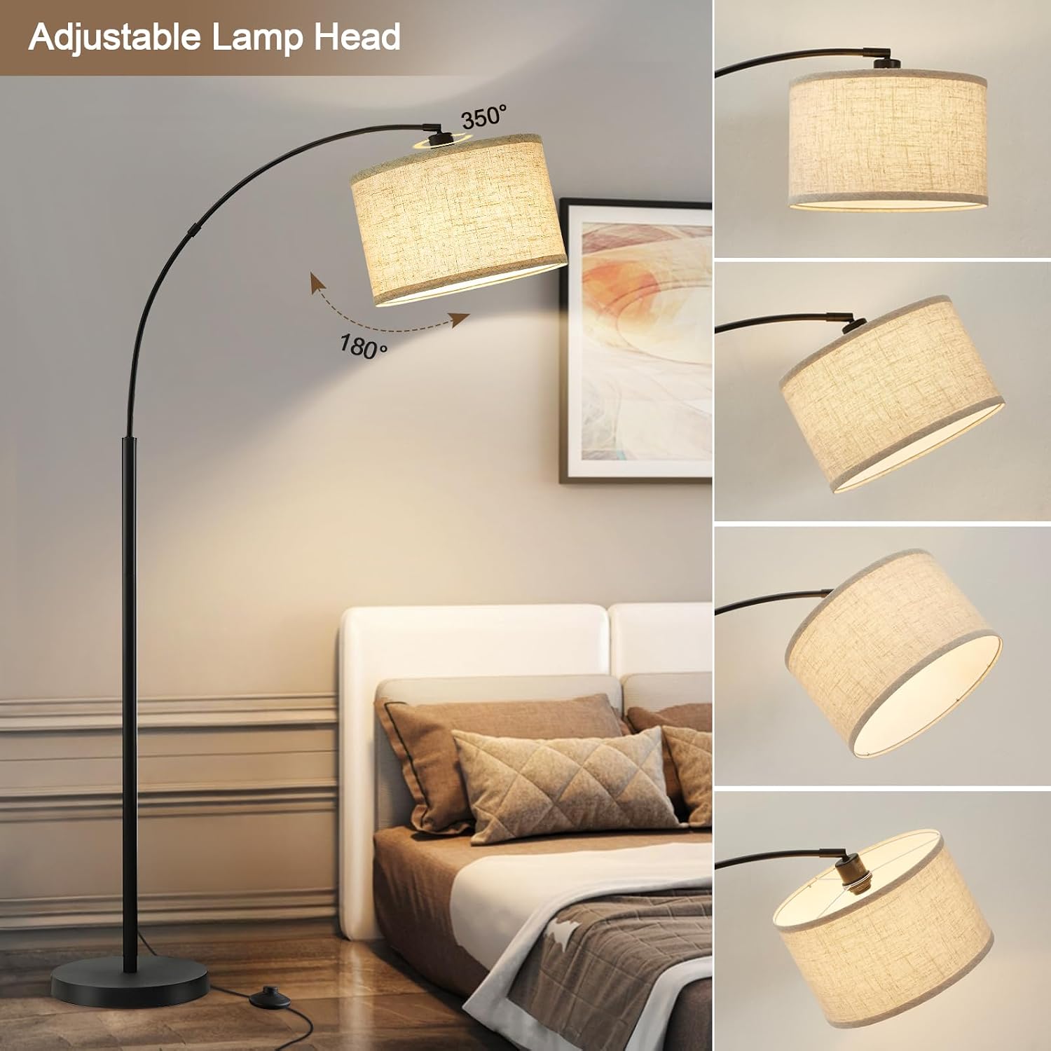 Adjustable Head Arc Floor Lamp