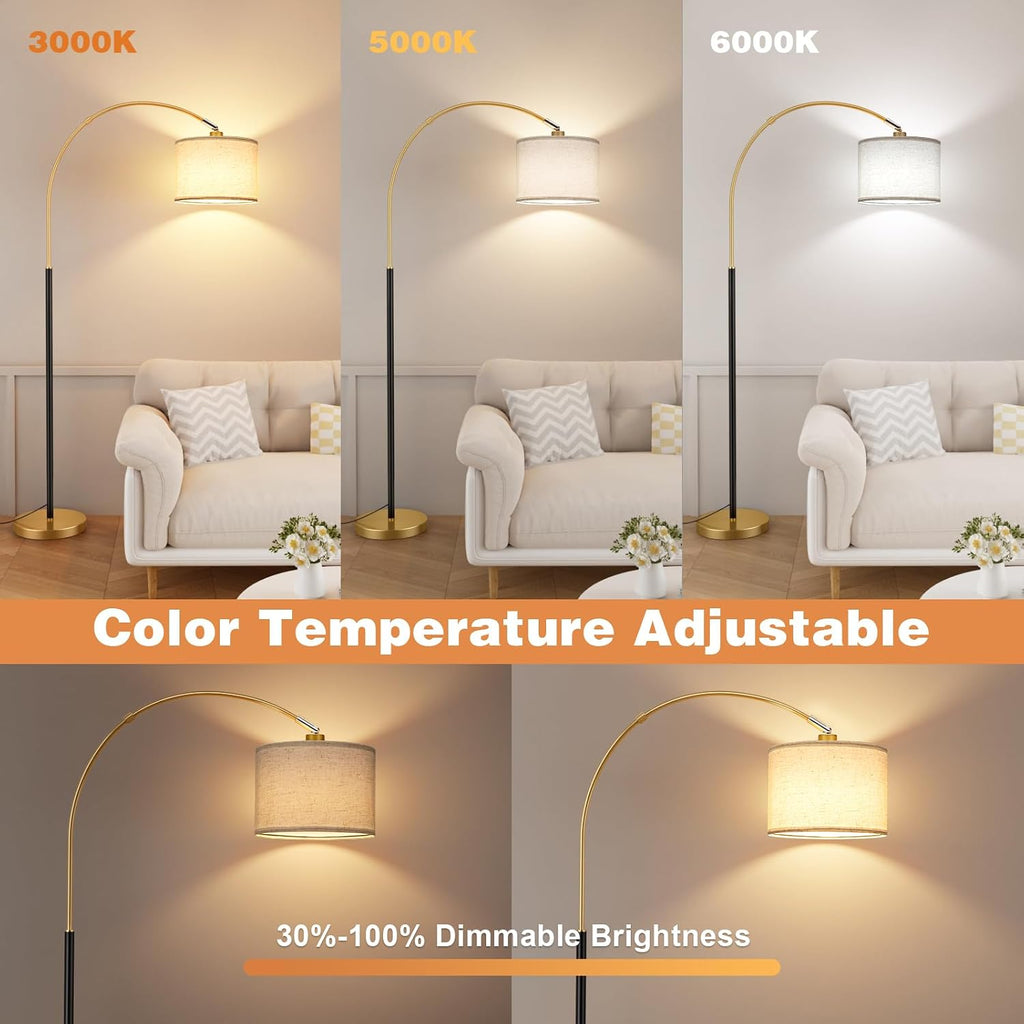 Black Gold Dimmable Arc Lamp