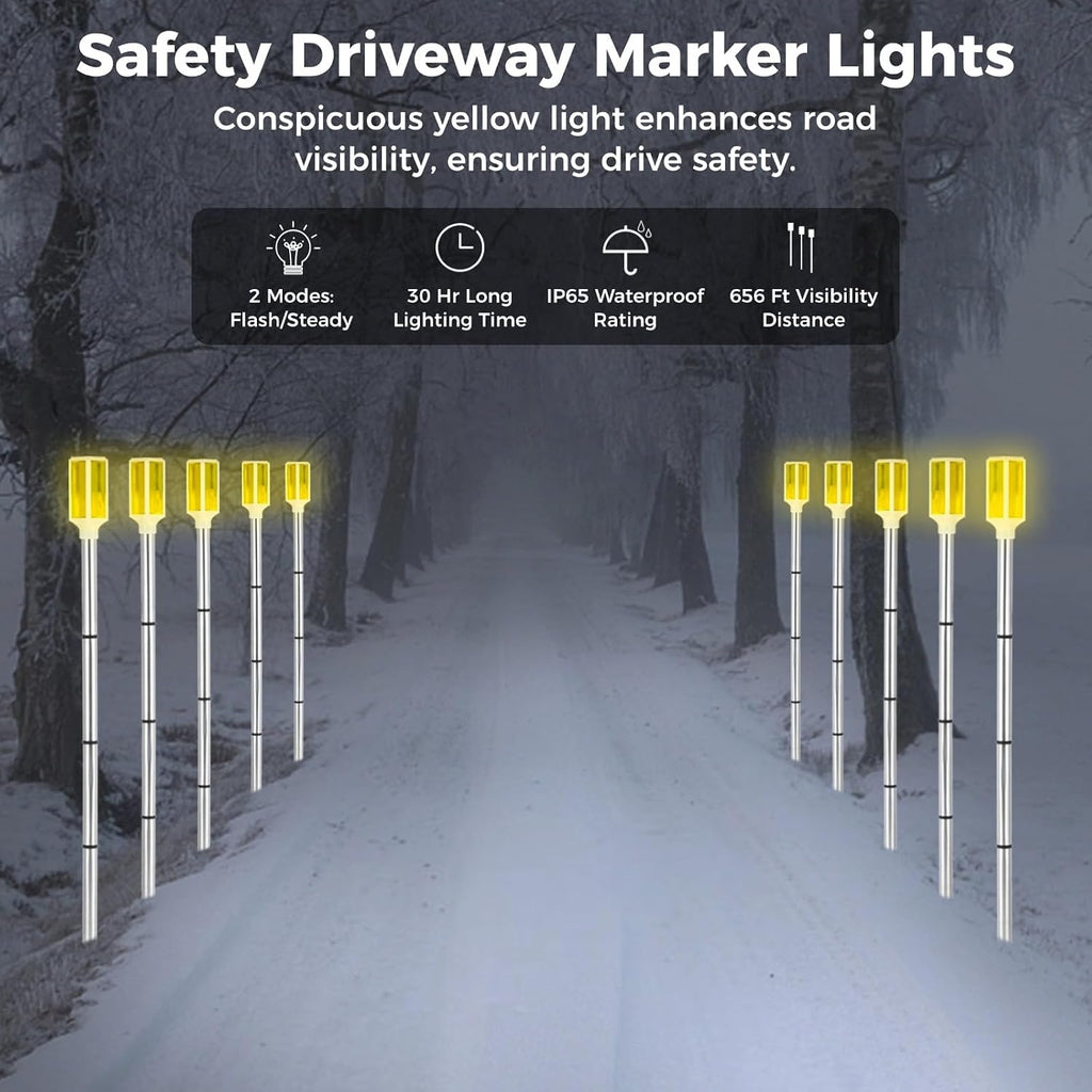 Yellow Solar Driveway Marker Lights