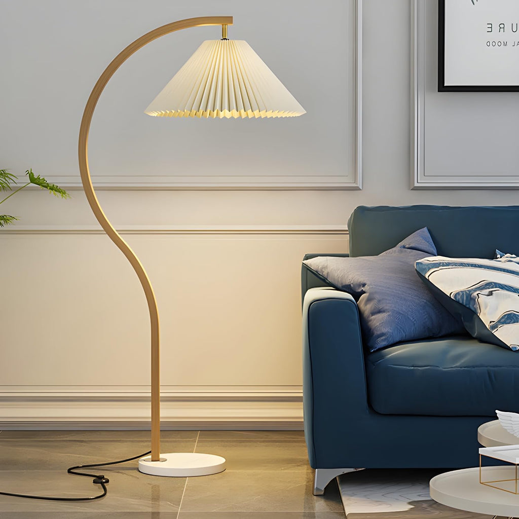 White Fabric Rotatable Arc Lamp
