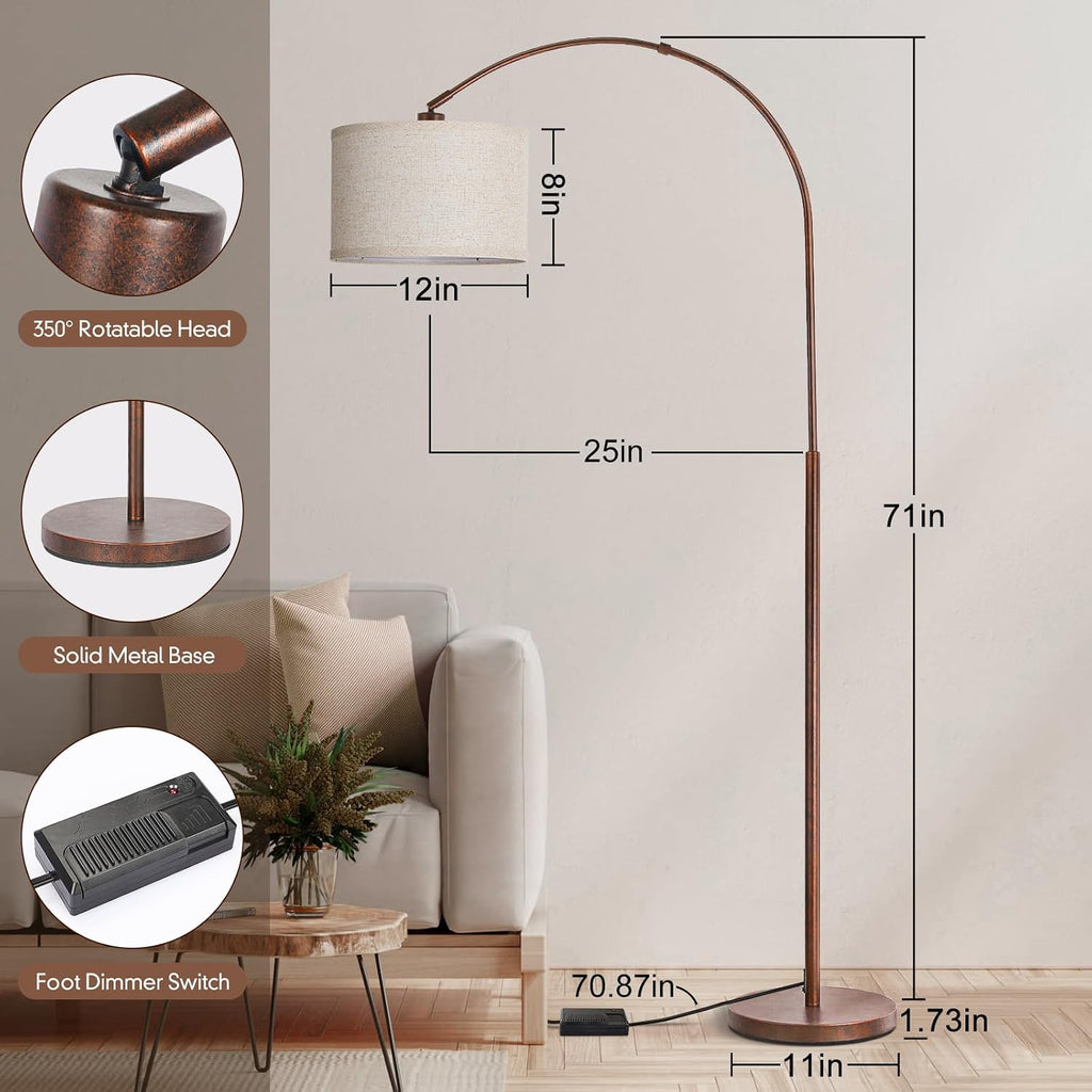 Bronze Adjustable Arc Floor Lamp