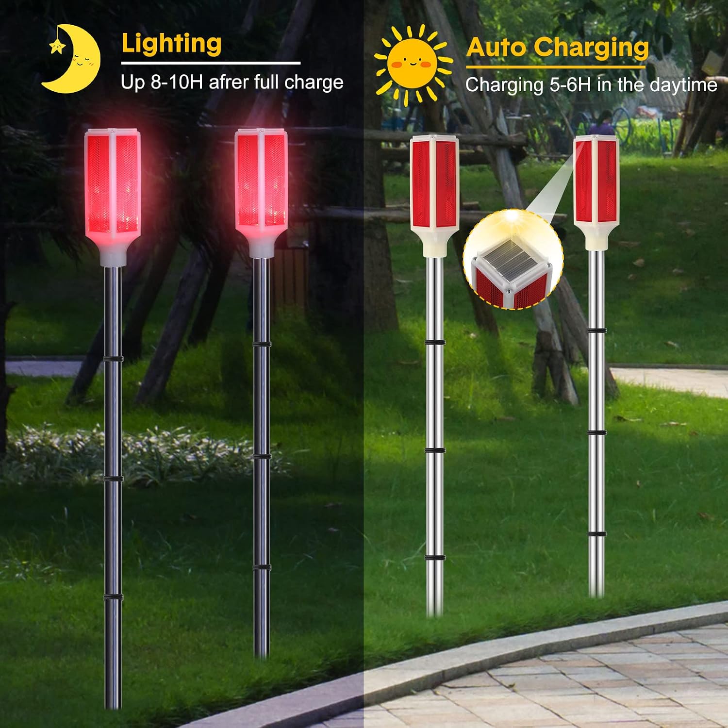 Red Solar Driveway Marker Lights