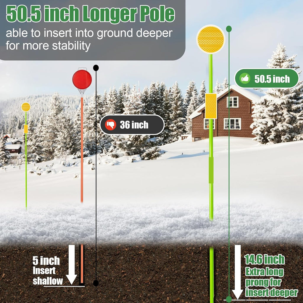 4Pcs Fiberglass Reflective Driveway Markers