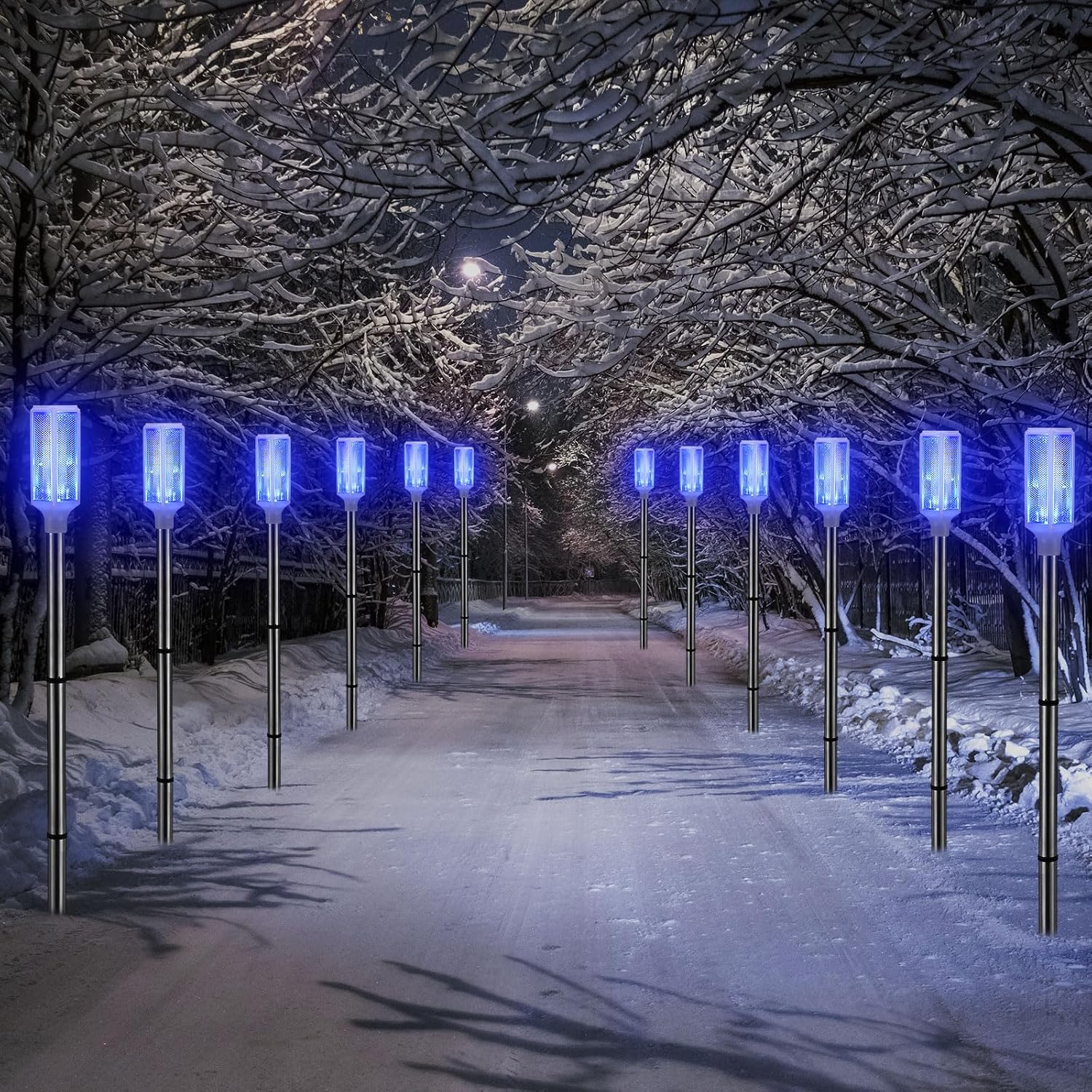 Blue Solar Driveway Marker Lights