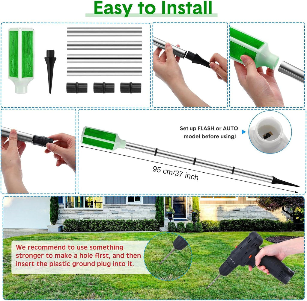 Green Solar Driveway Marker Lights