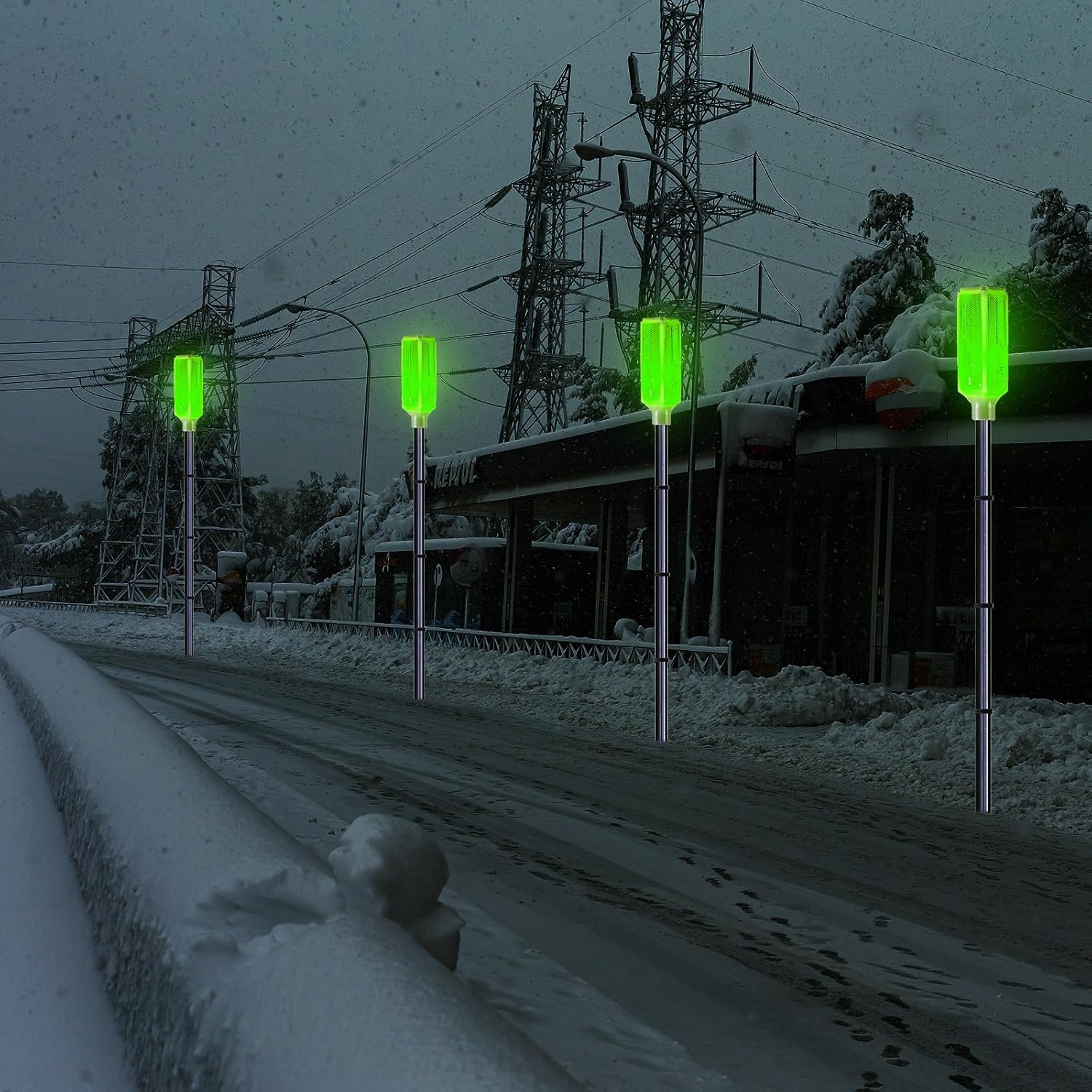 Green Solar Driveway Marker Lights
