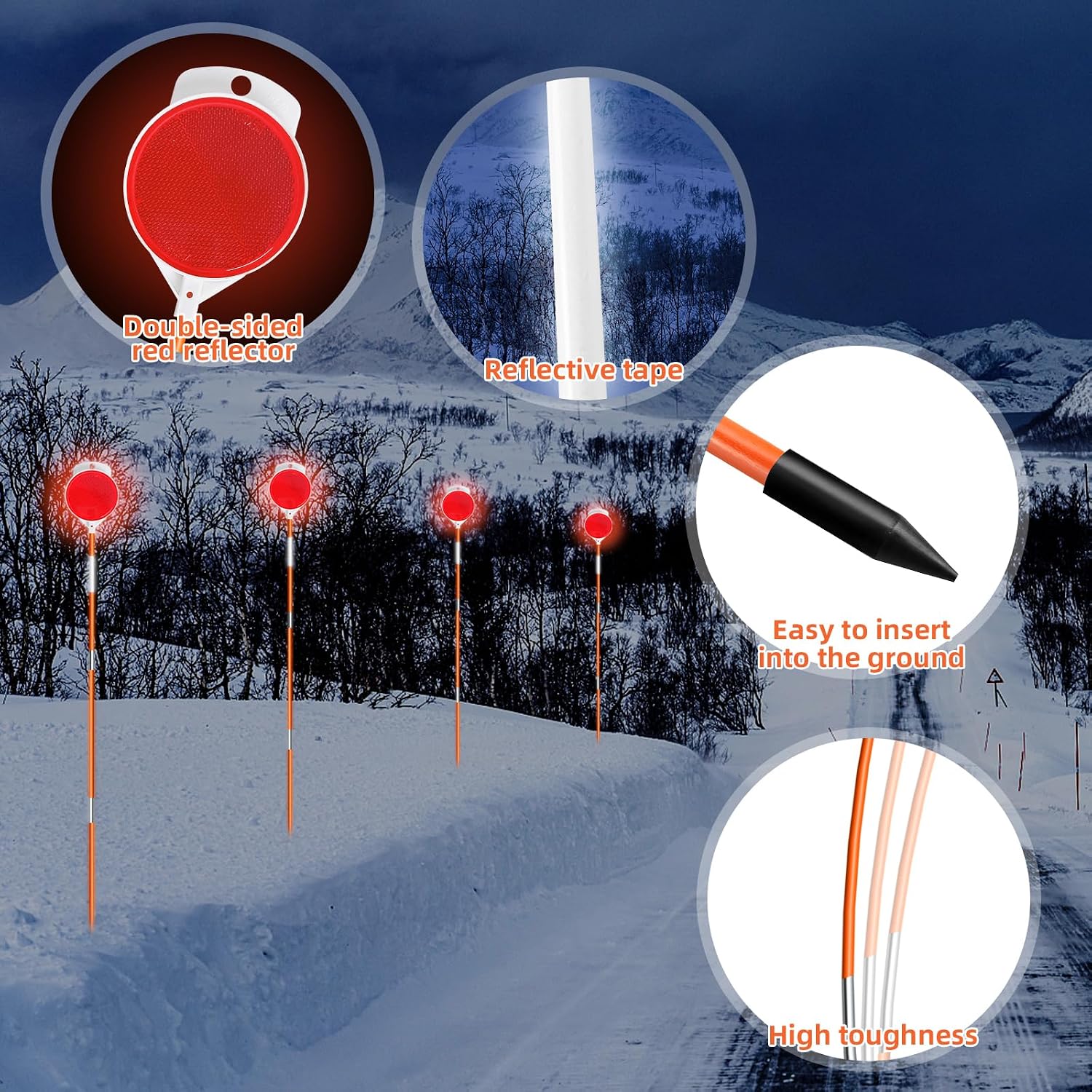 Orange Reflective Driveway Stakes
