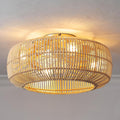 Rattan Ceiling Fan Light With Remote