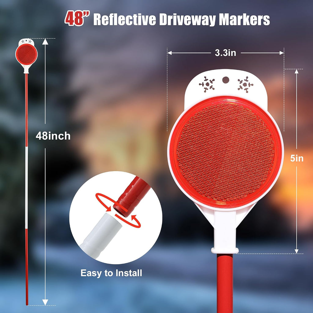 Red White Reflective Driveway Stakes
