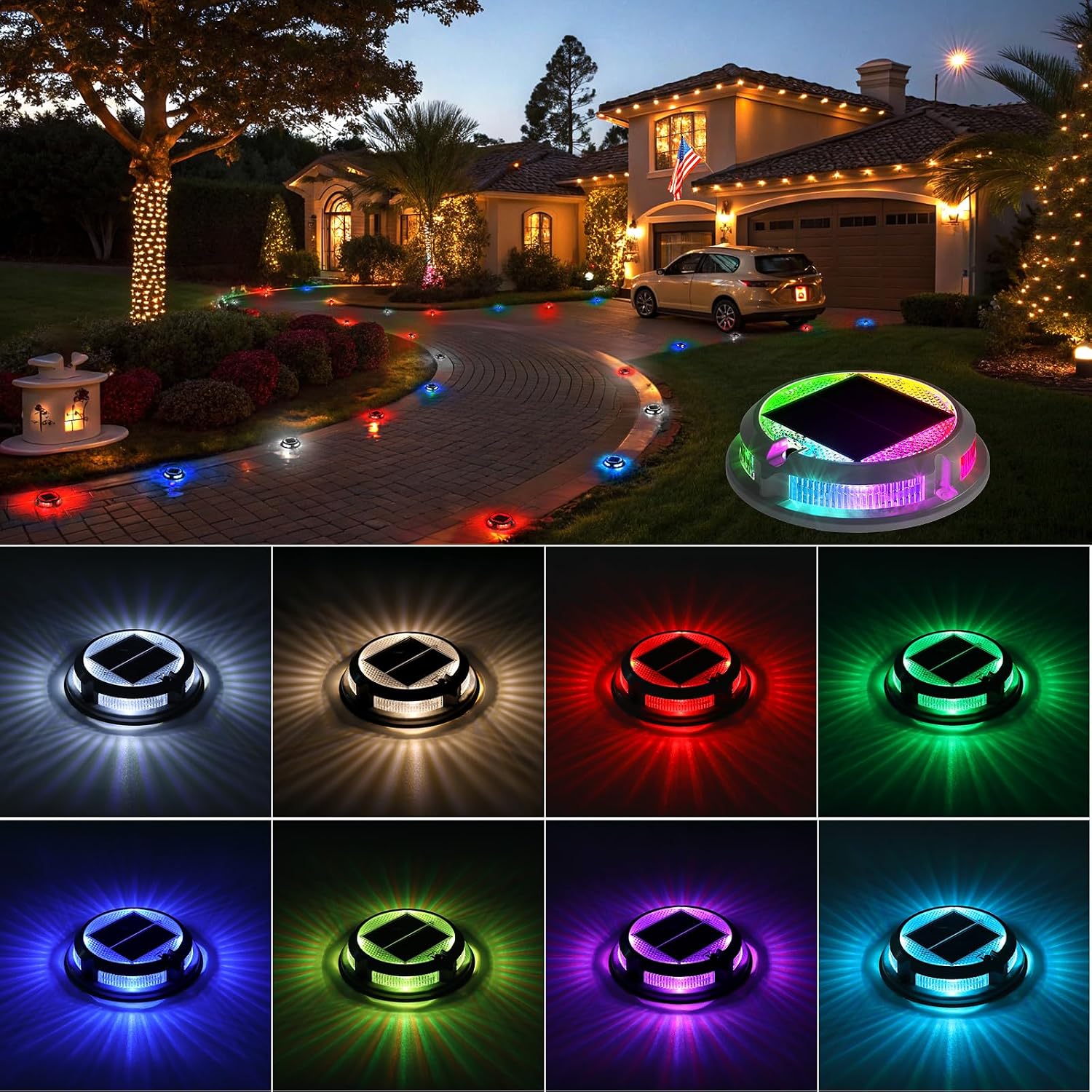 RGB Solar Driveway Dock Lights