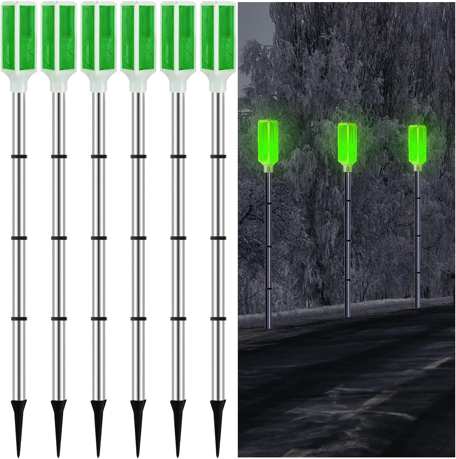 Green Solar Driveway Marker Lights