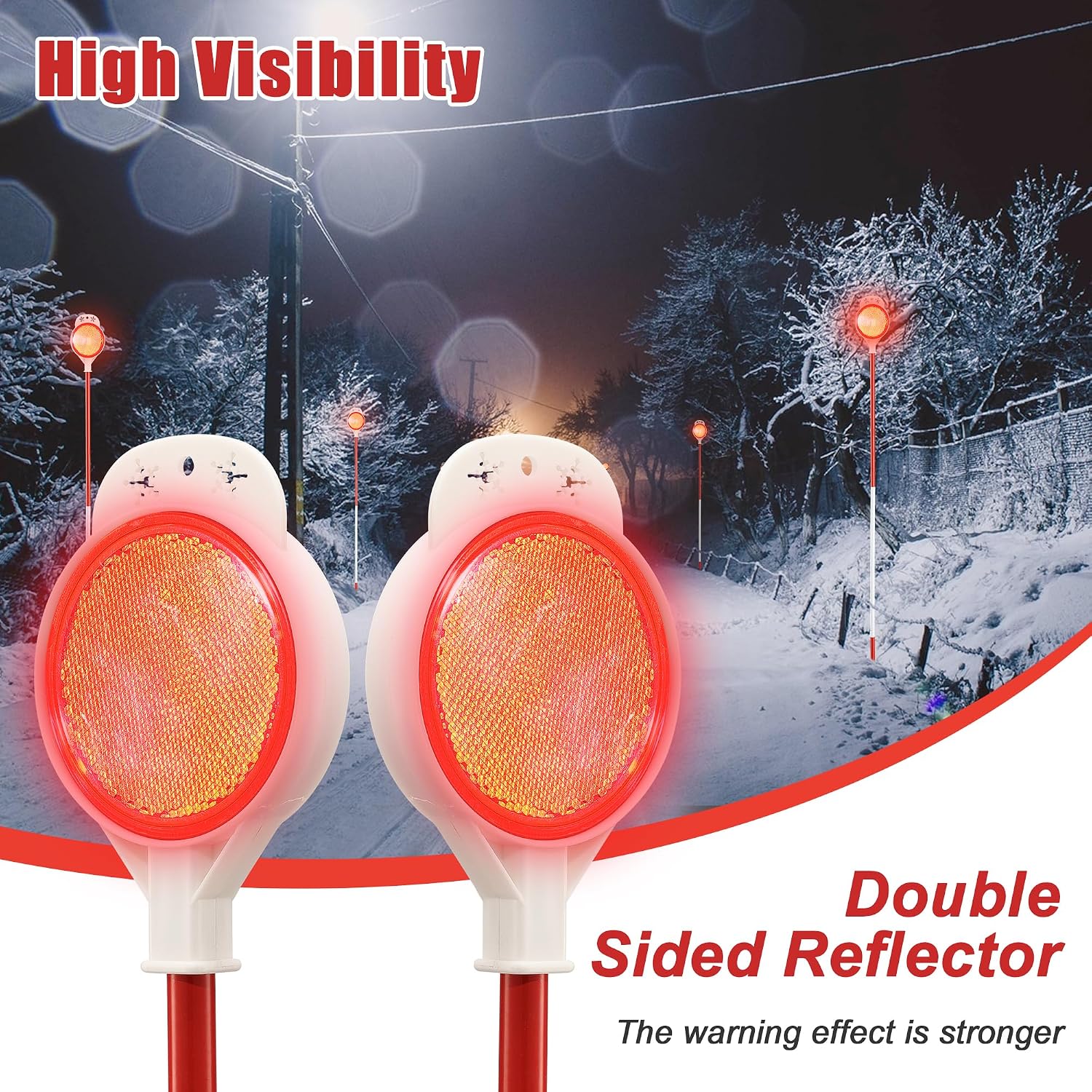 Red White Reflective Driveway Stakes
