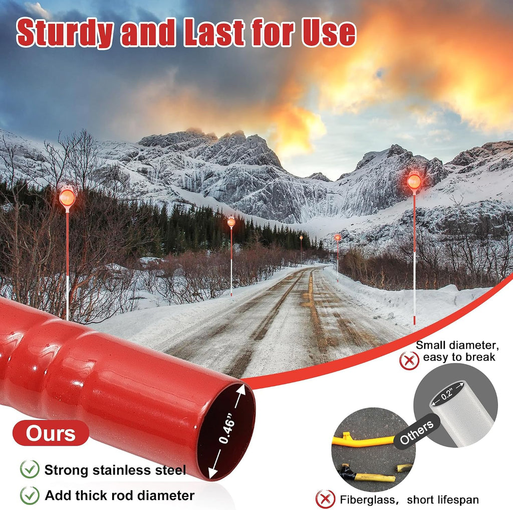 Red White Reflective Driveway Stakes